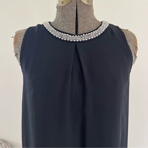 Pearl Neck Sleeveless Blouse